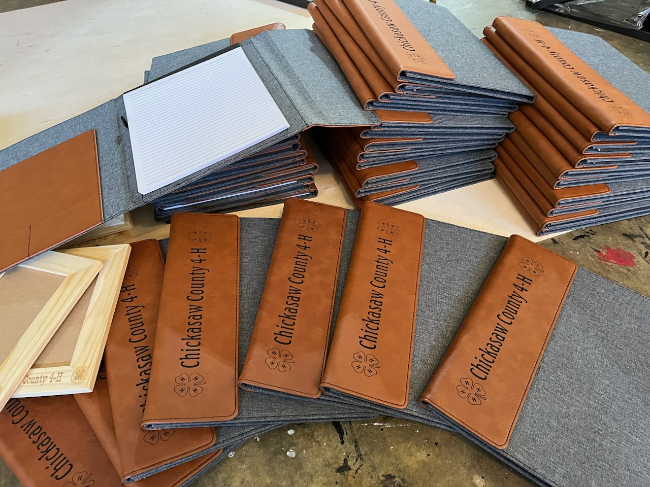 Trade show giveaway items with company logo for event marketing